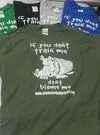 A t-shirt with an animal on it.