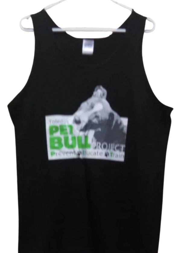 A black tank top with a picture of a bear.