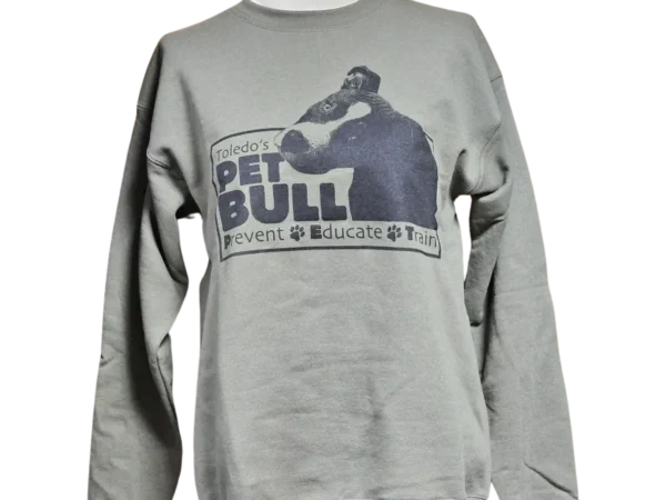 A gray sweatshirt with an image of a gorilla.