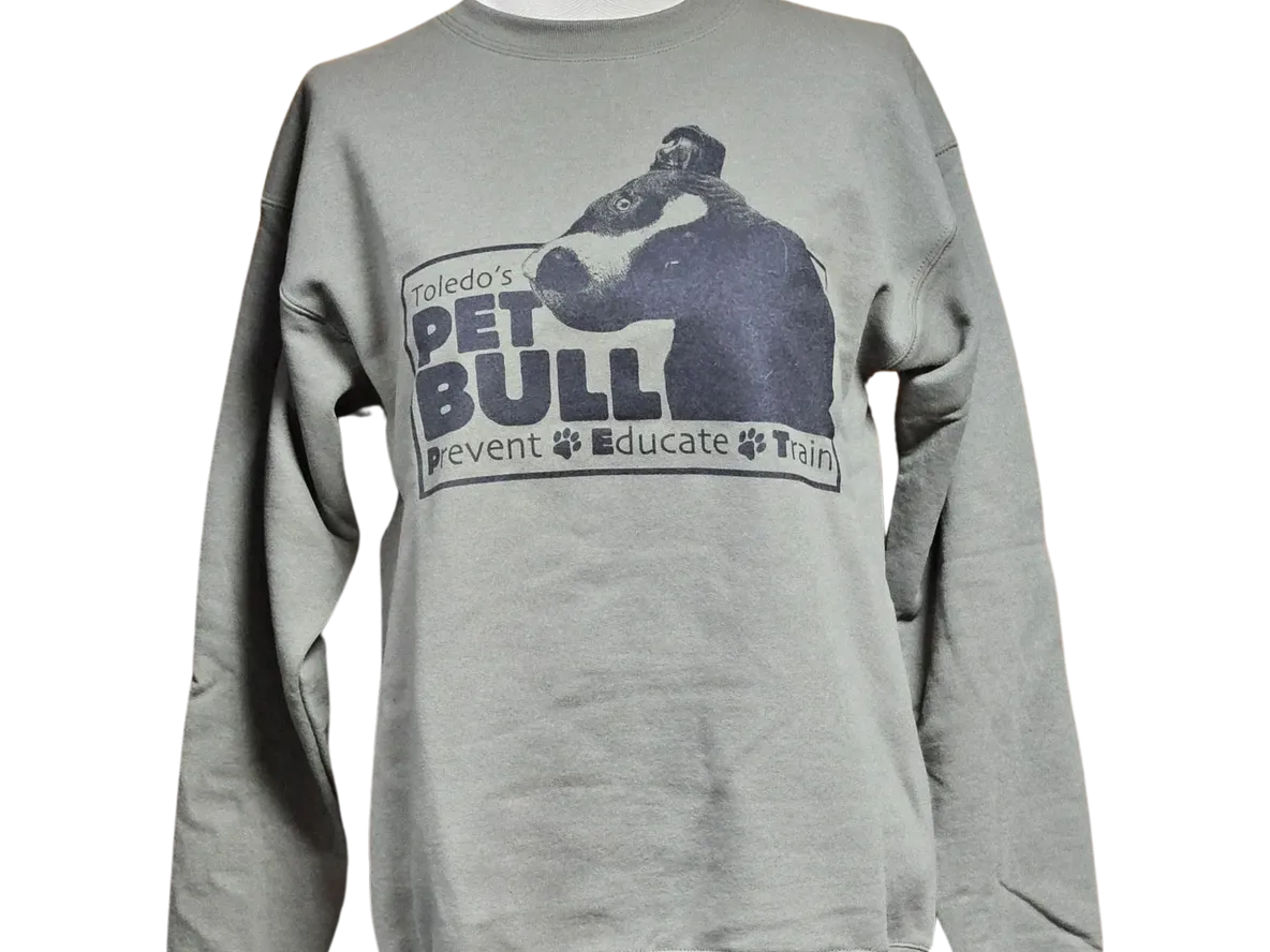A gray sweatshirt with an image of a gorilla.
