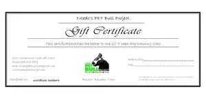 A gift certificate for a dog grooming business.