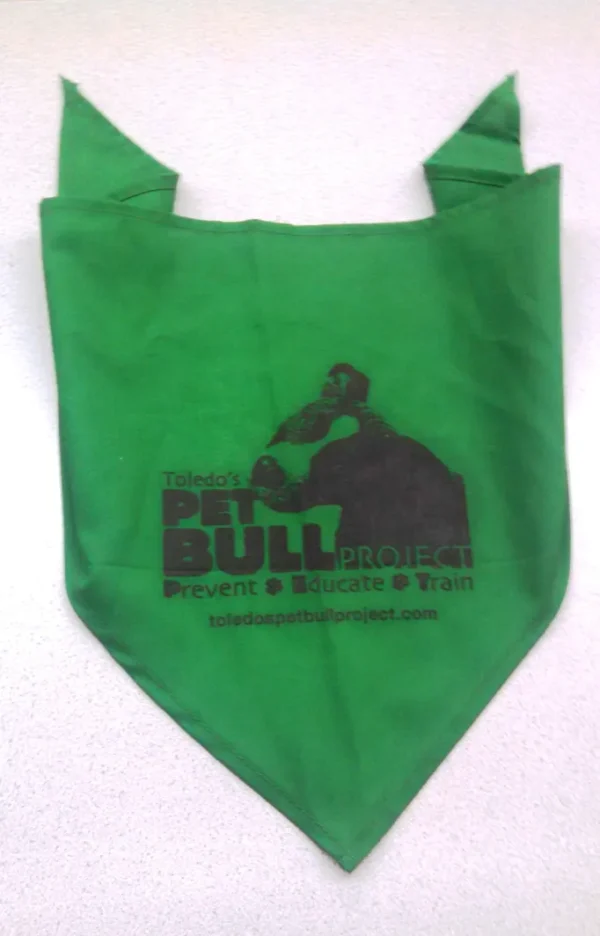 A green bag with the logo of pet bull.